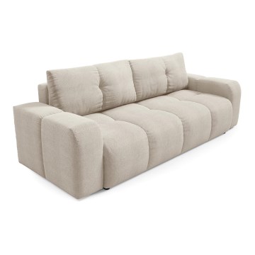 Upholstered folding three-seater sofa with a storage space ALMADA beige
