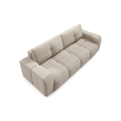 Upholstered folding three-seater sofa with a storage space ALMADA beige