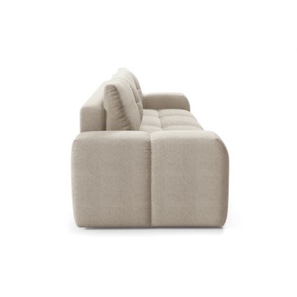 Upholstered folding three-seater sofa with a storage space ALMADA beige