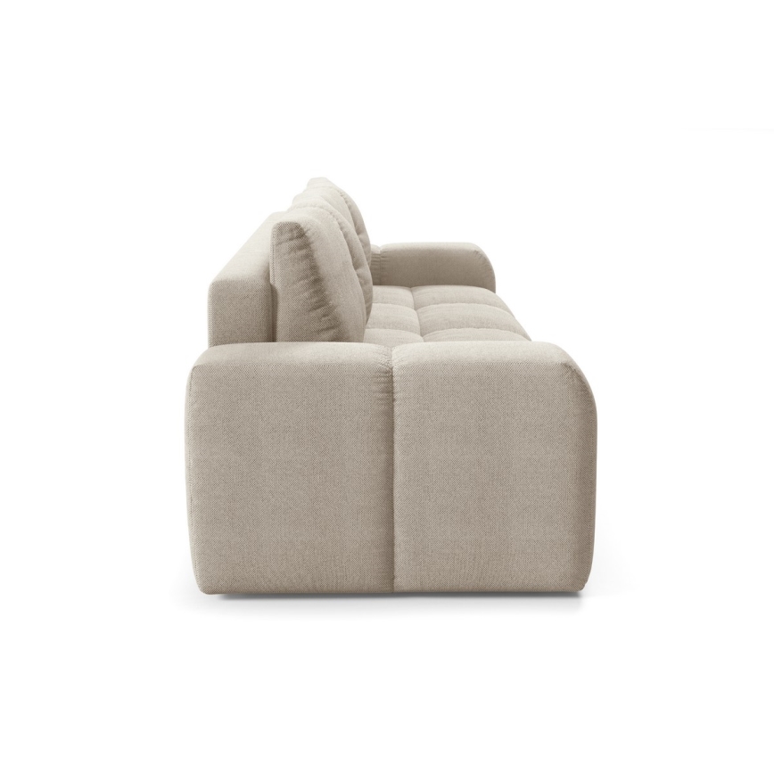 Upholstered folding three-seater sofa with a storage space ALMADA beige