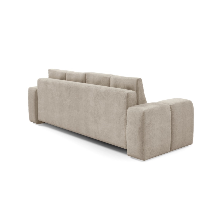 Upholstered folding three-seater sofa with a storage space ALMADA beige