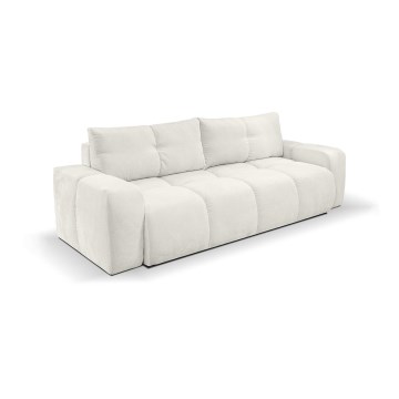 Upholstered folding three-seater sofa with a storage space ALMADA beige