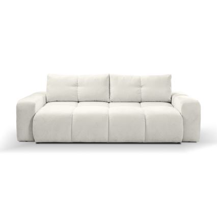 Upholstered folding three-seater sofa with a storage space ALMADA beige