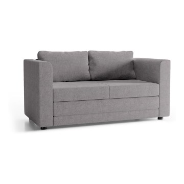 Upholstered folding two-seater sofa with armrests LAYLA grey