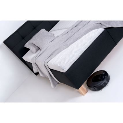 Upholstered MARIA bed with mattress and storage, 180x200 cm, anthracite