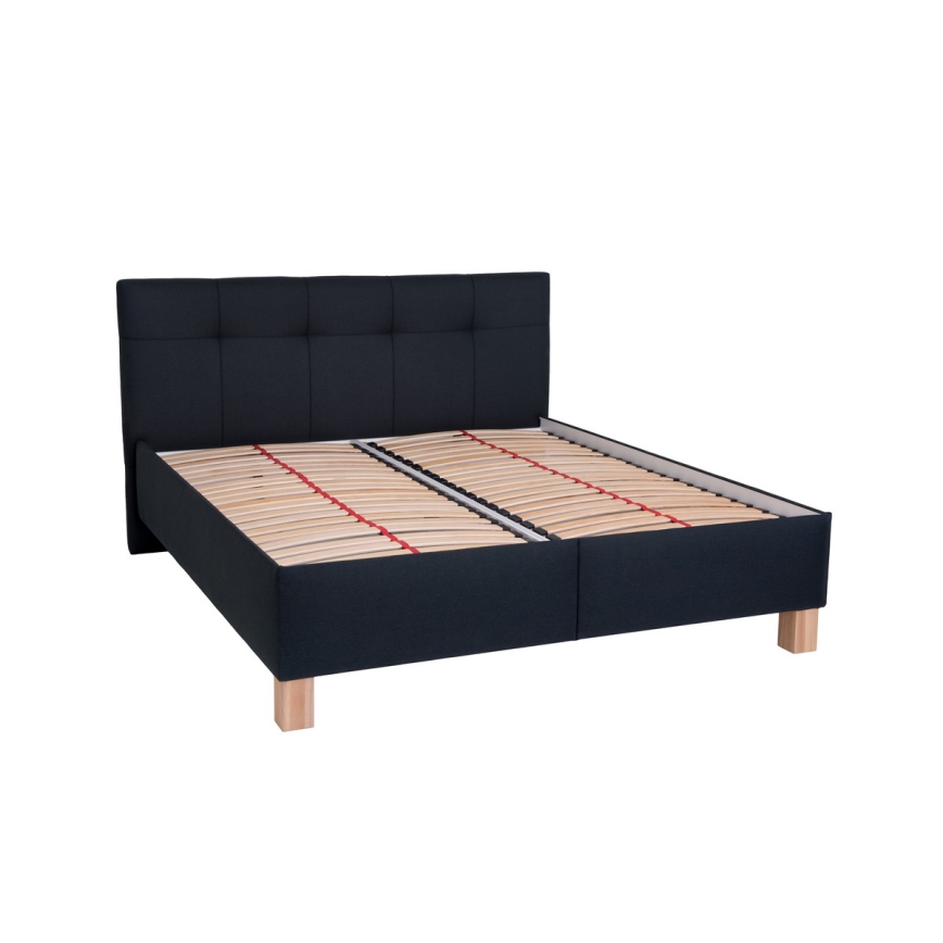 Upholstered MARIA bed with mattress and storage, 180x200 cm, anthracite