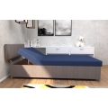 Upholstered reclining daybed with storage DALLAS 108x205 cm grey/blue