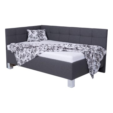 Upholstered storage bed, mattress not included MARIA PETITE 120x200 cm grey