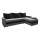 Upholstered universal folding corner L-shaped lounge suite BRISTOL grey/black