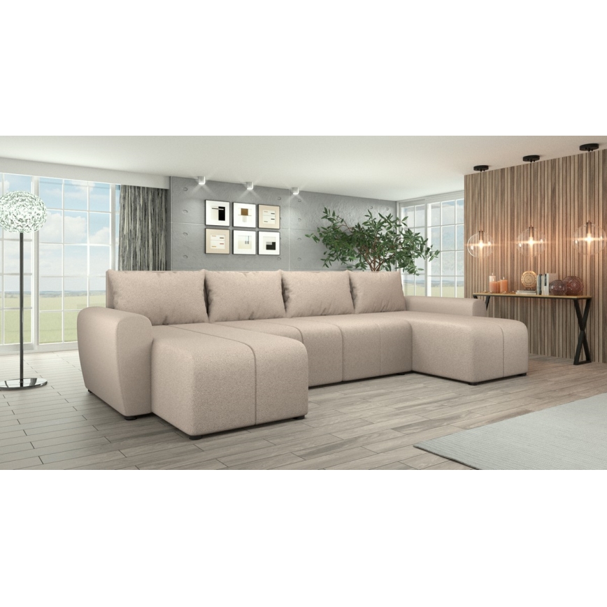 Upholstered universal folding U-shaped suite lounge NEWPORT beige