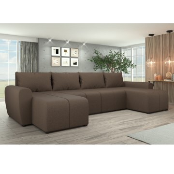 Upholstered universal folding U-shaped suite lounge NEWPORT brown