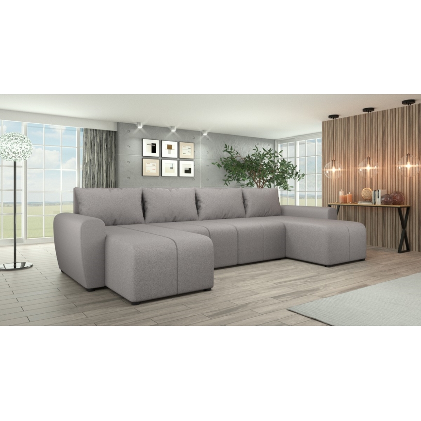 Upholstered universal folding U-shaped suite lounge NEWPORT grey