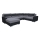 Upholstered universal folding U-shaped suite lounge OXFORD black/grey