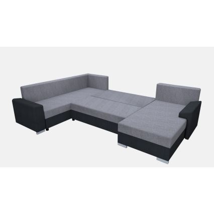 Upholstered universal folding U-shaped suite lounge OXFORD black/grey
