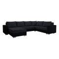 Upholstered universal folding U-shaped suite lounge YORK black/anthracite