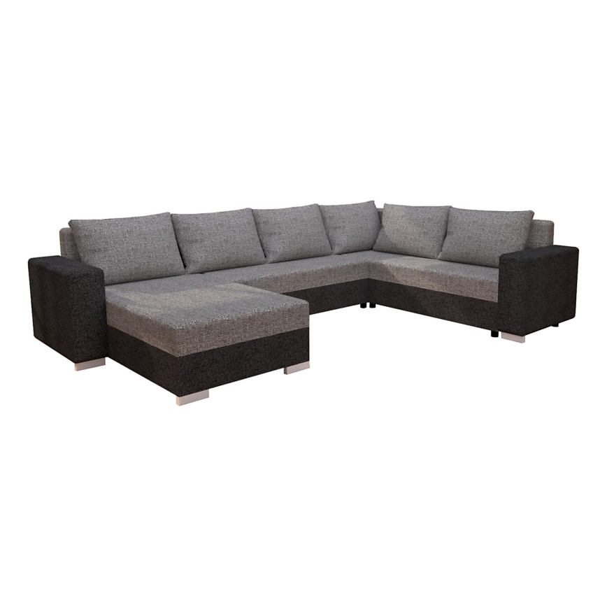 Upholstered universal folding U-shaped suite lounge YORK brown/beige