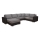 Upholstered universal folding U-shaped suite lounge YORK brown/beige