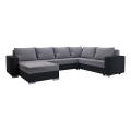 Upholstered universal folding U-shaped suite lounge YORK grey/black