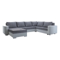 Upholstered universal folding U-shaped suite lounge YORK white/grey