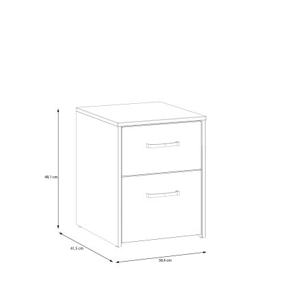 URO Bedside Table, Artisan Oak/White