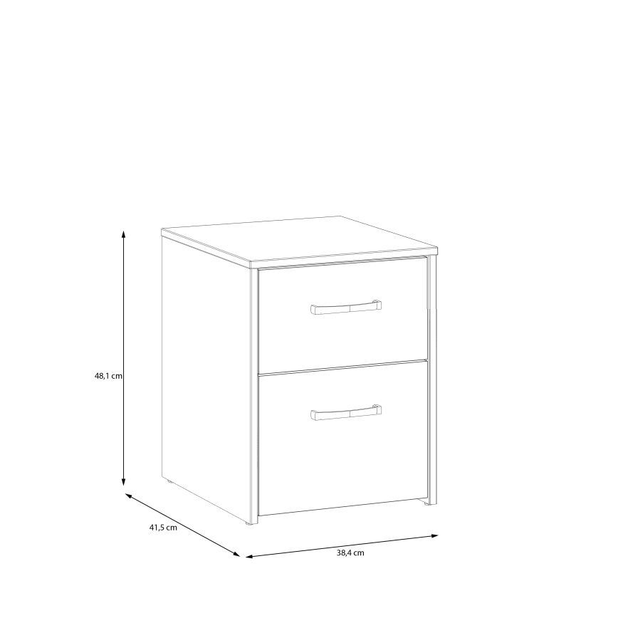 URO Bedside Table, Artisan Oak/White