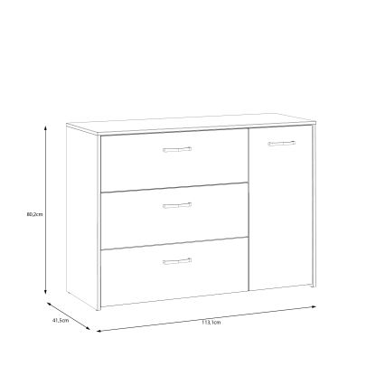 URO chest of drawers artisan oak/ white