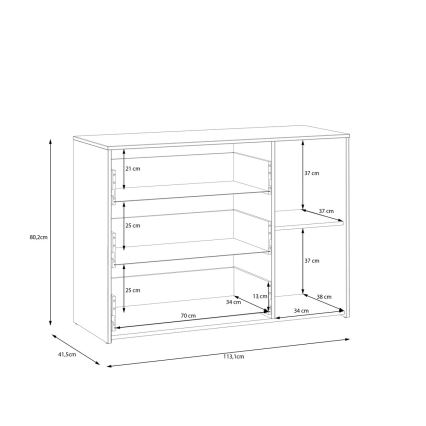 URO chest of drawers artisan oak/ white