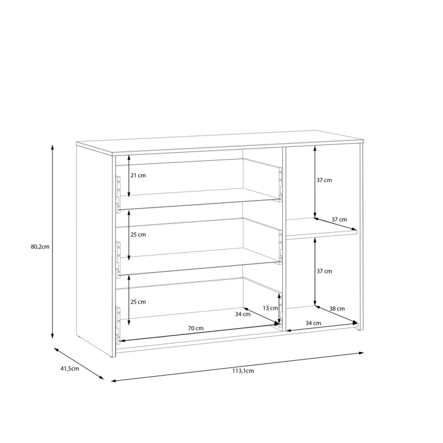 URO chest of drawers artisan oak/ white