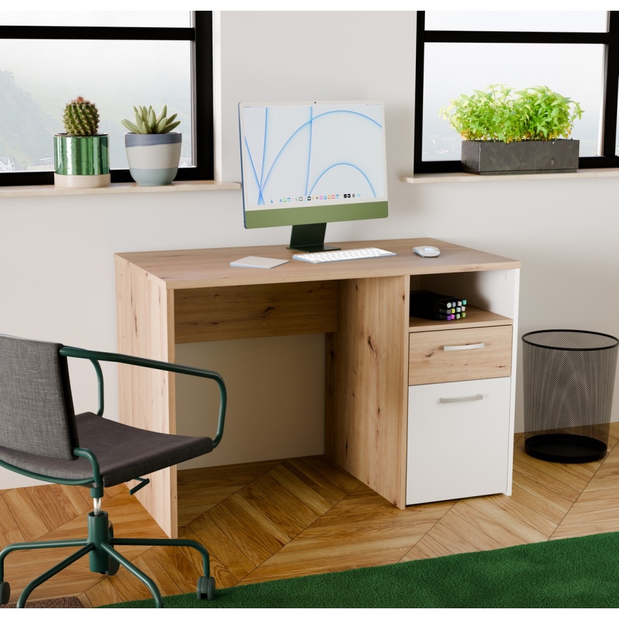 URO Writing Desk Artisan Oak/White