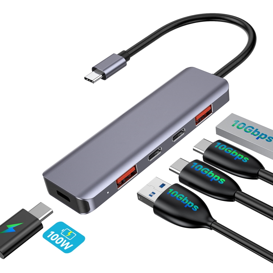 USB-C 5-in-1 hub with 100W Power Delivery