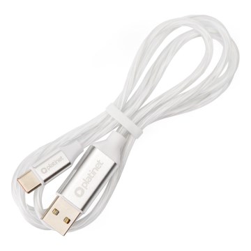 USB cable USB-A / USB-C connector with LED backlight 18W 1m white