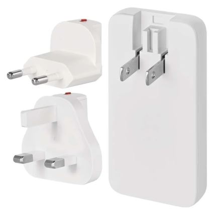 USB GaN Travel Adapter with Interchangeable Plugs, 100–250 V