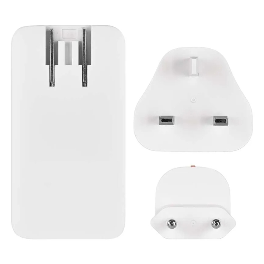 USB GaN Travel Adapter with Interchangeable Plugs, 100–250 V