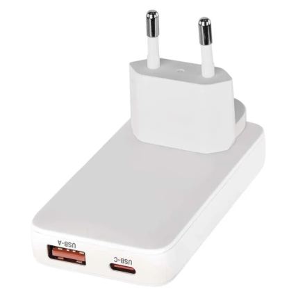 USB GaN Travel Adapter with Interchangeable Plugs, 100–250 V