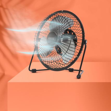 USB-powered desktop fan, 1.75 W / 5 V, 18 cm diameter, black