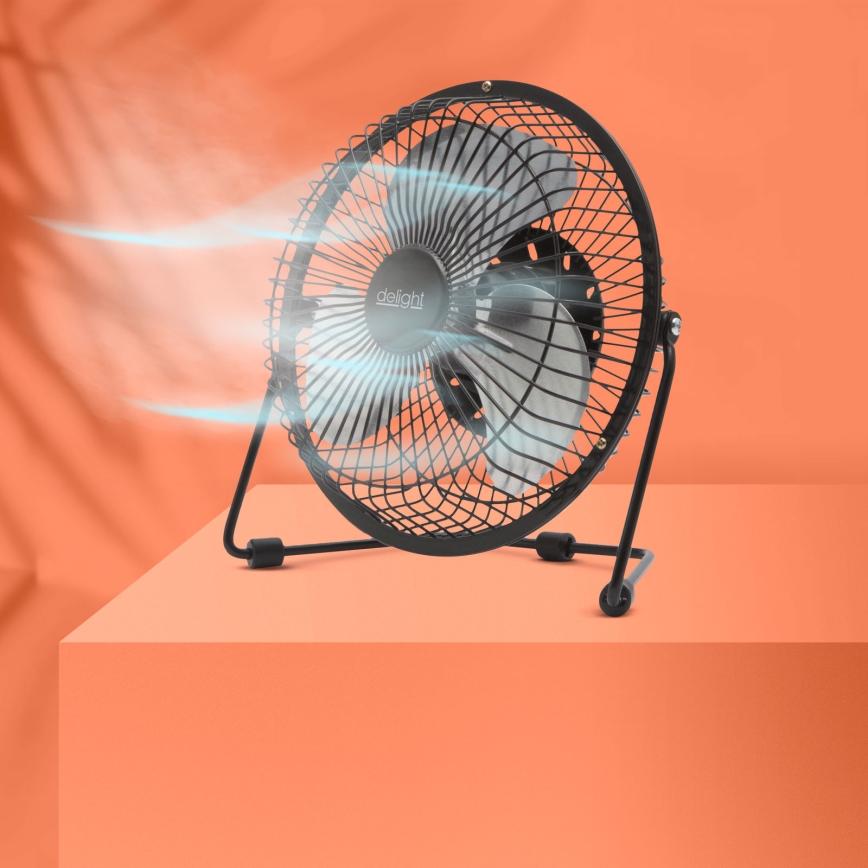 USB-powered desktop fan, 1.75 W / 5 V, 18 cm diameter, black