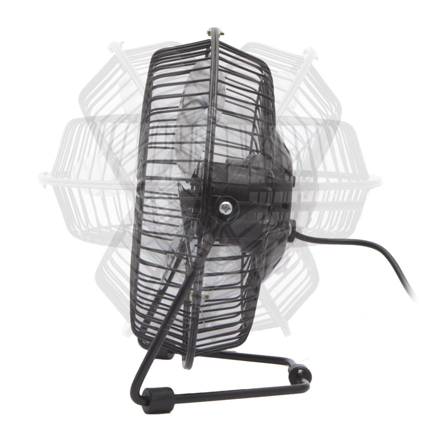 USB-powered desktop fan, 1.75 W / 5 V, 18 cm diameter, black