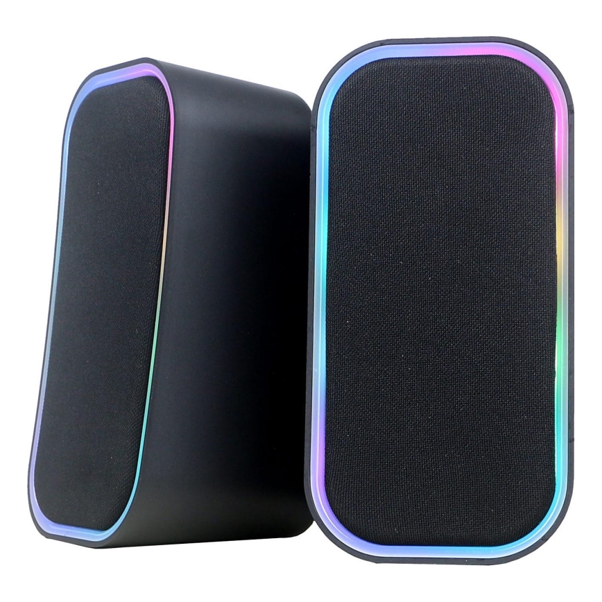USB Speakers with RGB backlight 2x3W/5V black