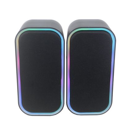 USB Speakers with RGB backlight 2x3W/5V black