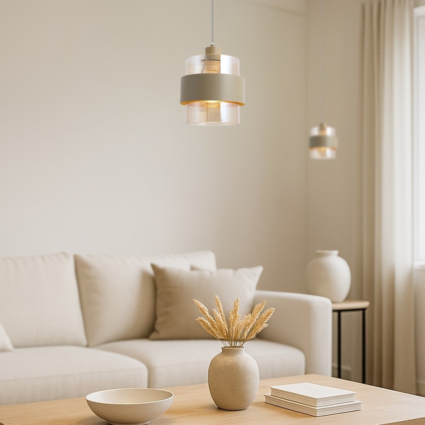 VALENTINO Cable-Hung Pendant Light 1xE27/15W/230V beige/clear