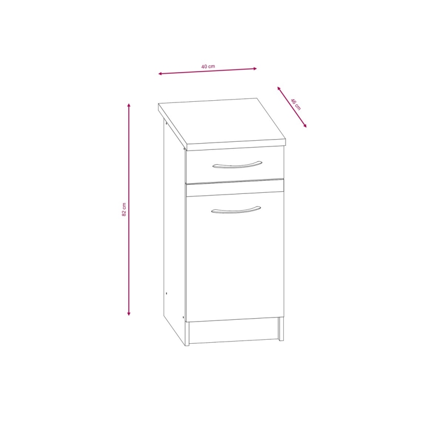 VALERIA 180 cm Kitchen Unit, Brown / Sonoma Oak