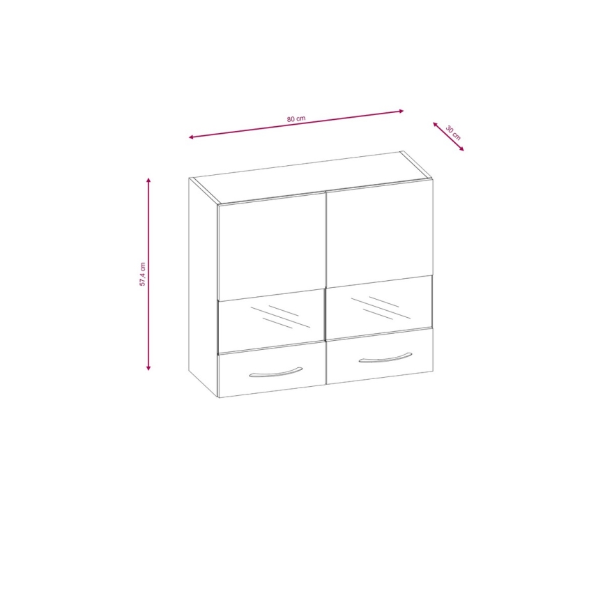 VALERIA 240 cm Kitchen Unit – Brown / Sonoma Oak Finish