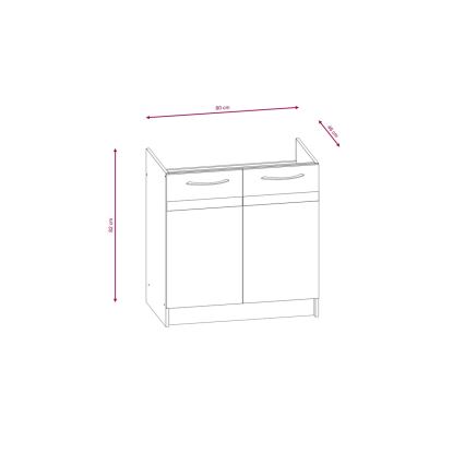 VALERIA 240 cm Kitchen Unit, Brown/Sonoma Oak