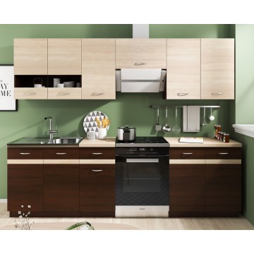VALERIA 240 cm kitchen unit in Sonoma oak/brown