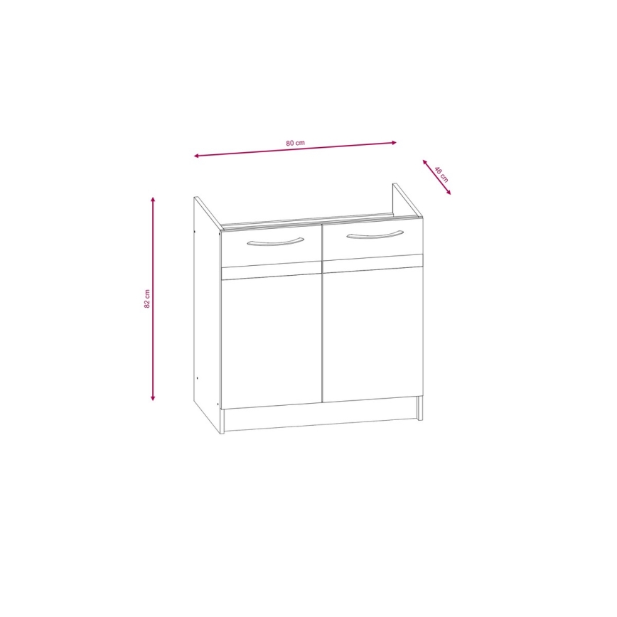 VALERIA 240 cm kitchen unit in Sonoma oak/brown