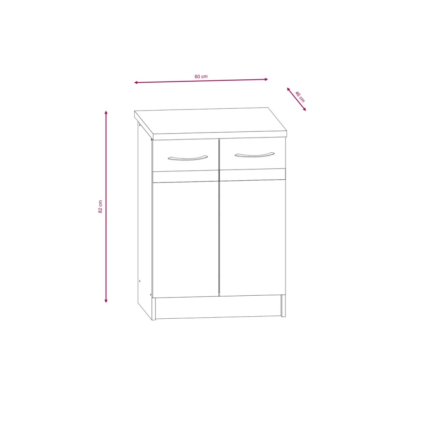 VALERIA 240 cm kitchen unit in Sonoma oak/brown