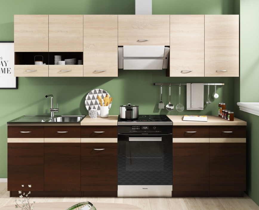 VALERIA 240 cm Kitchen Unit Sonoma Oak/Brown
