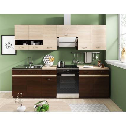 VALERIA 240 cm Kitchen Unit Sonoma Oak/Brown