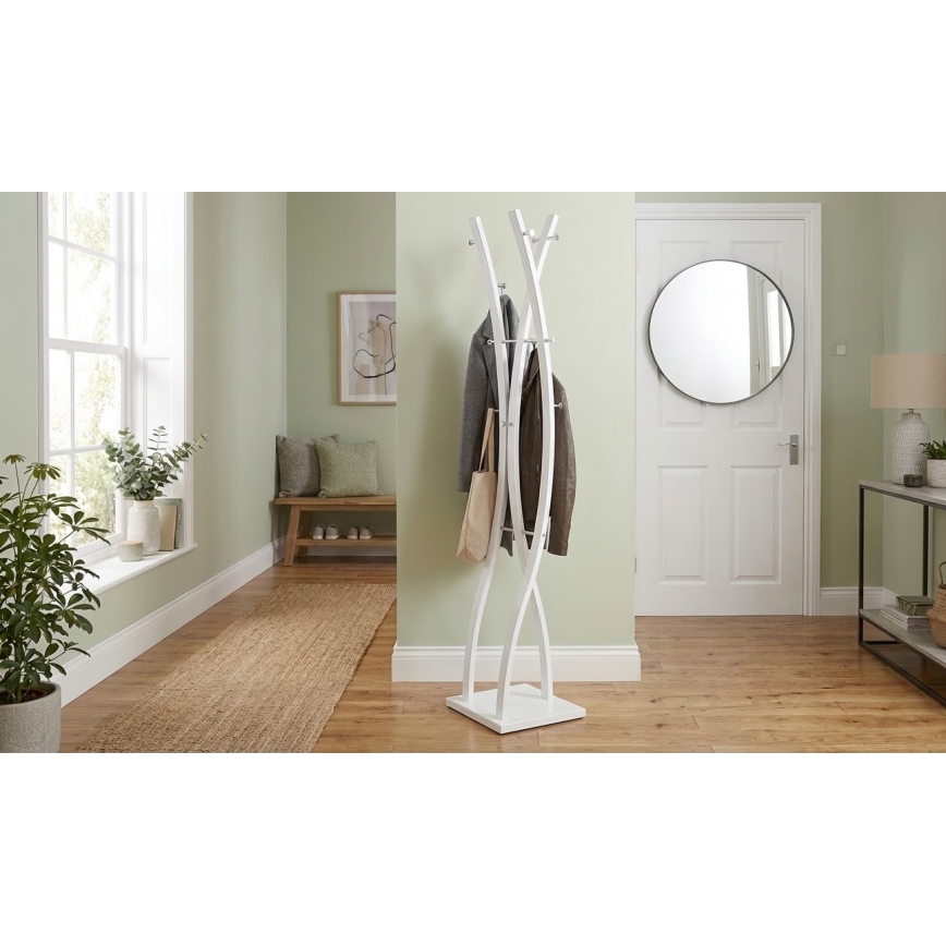 VALET Freestanding Coat Rack 179x35 cm, White