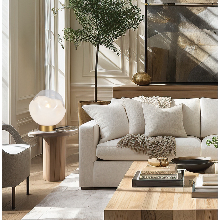 VANA Table Lamp 1xE27/40W/230V Cream/Gold